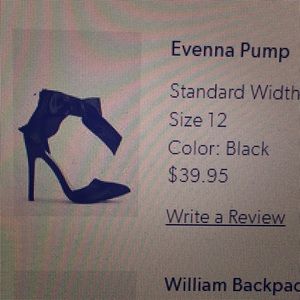 Justfab black heel BNIB